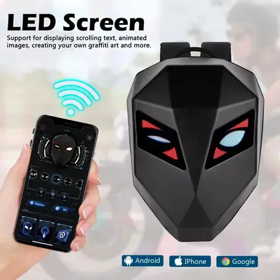 Maleta Rígida Para Moto Fibra De Carbono Con Luces Led 5