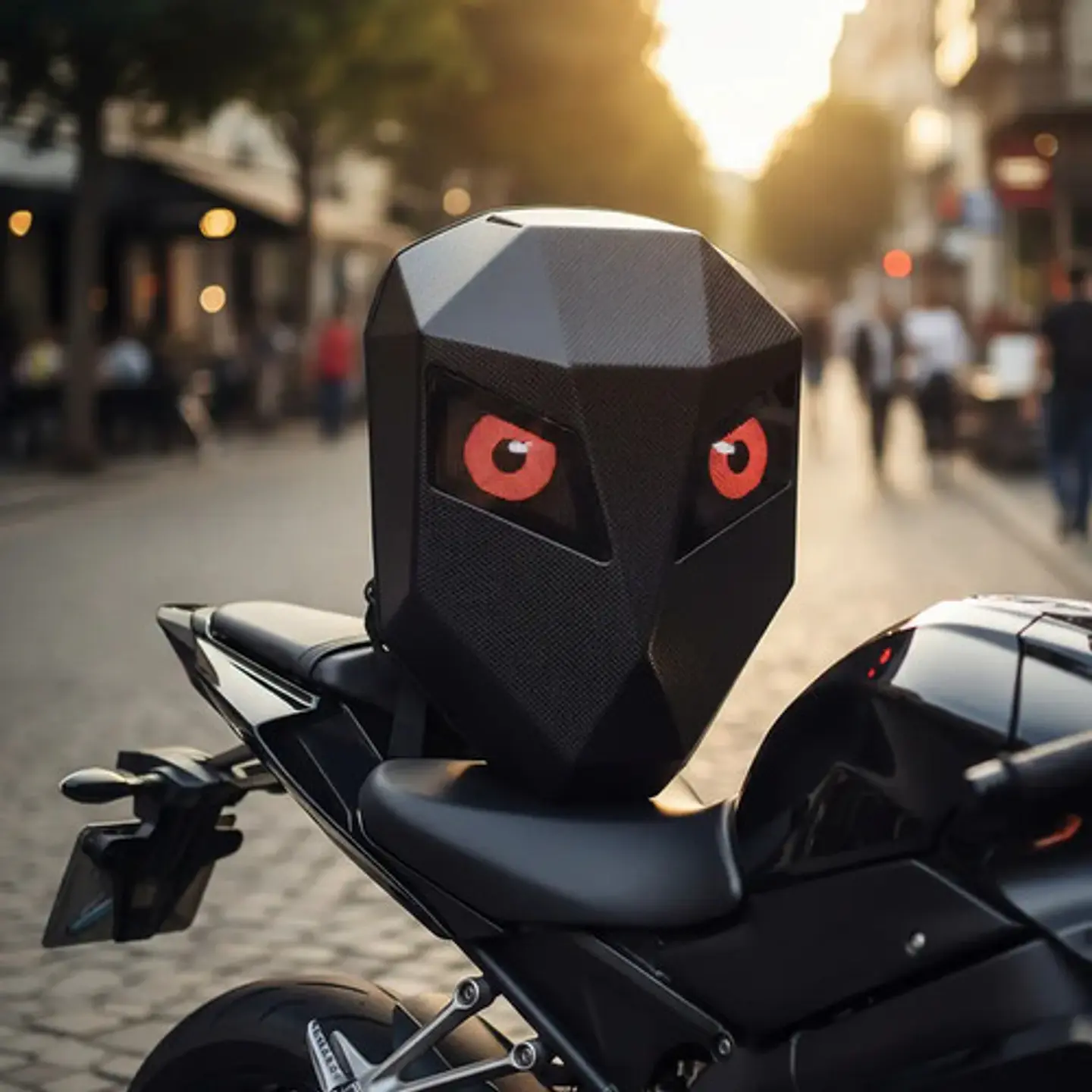 Maleta Rígida Para Moto Fibra De Carbono Con Luces Led 7