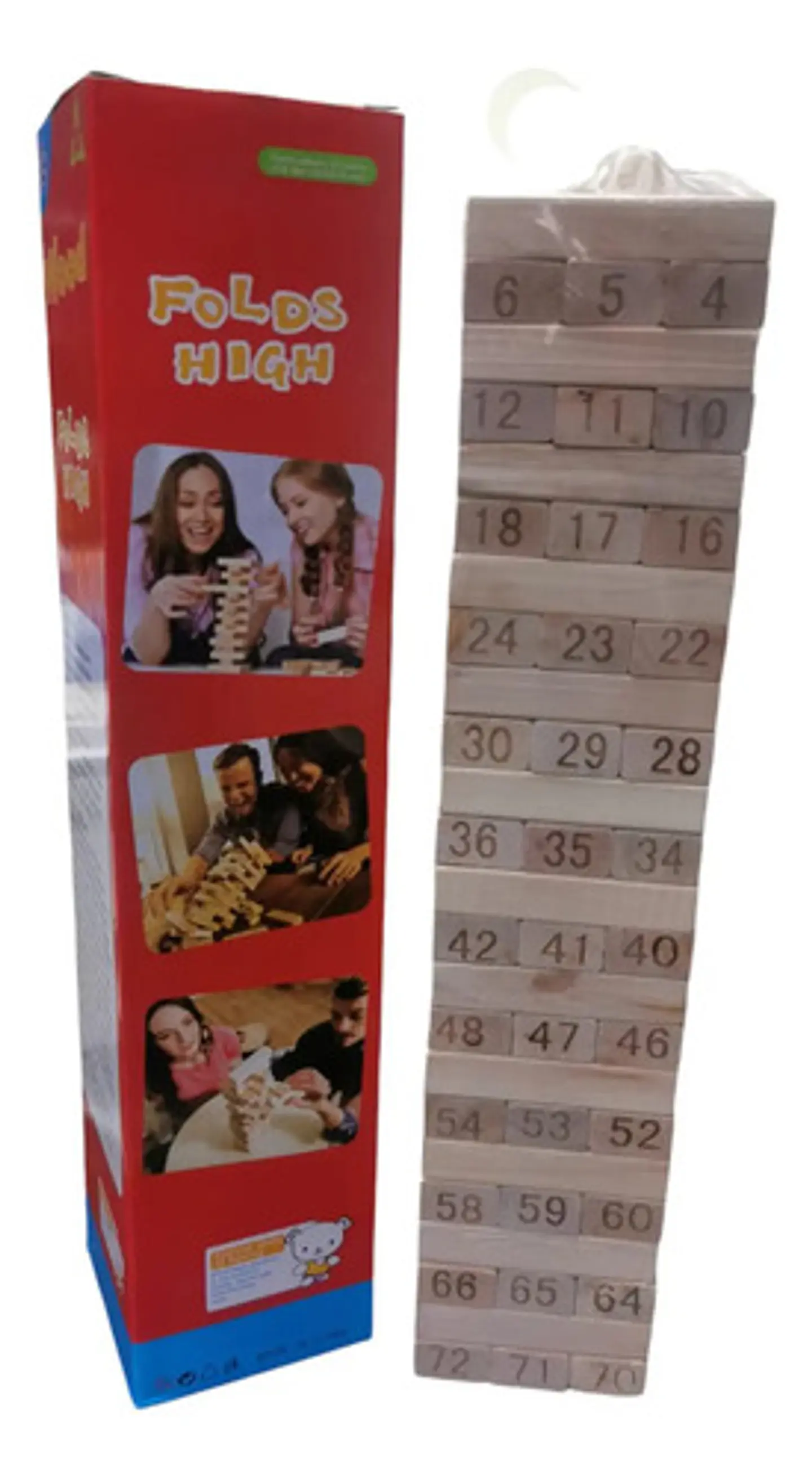 Juego Torre Madera Bloques Mazis 72 Pc Colores Numeros Dados 5