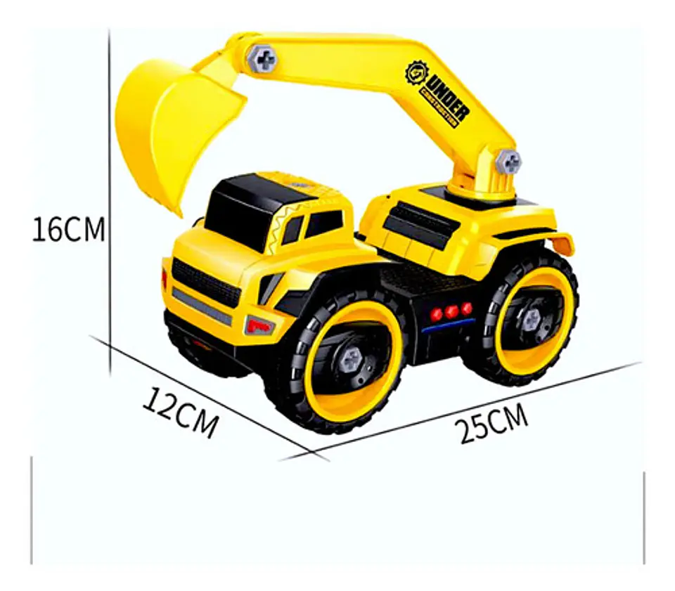 Excavadora City Truck Amarilla Con Luces Y Sonido Amarillo 4