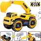 Excavadora City Truck Amarilla Con Luces Y Sonido Amarillo - Miniatura 5