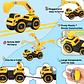 Excavadora City Truck Amarilla Con Luces Y Sonido Amarillo - Miniatura 6