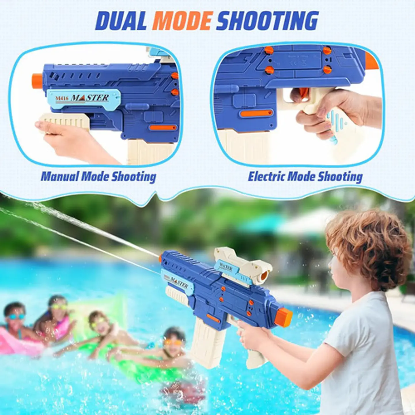 Pistola Electrica Lanza Agua Juguete Niños M4 Ametralladora 5