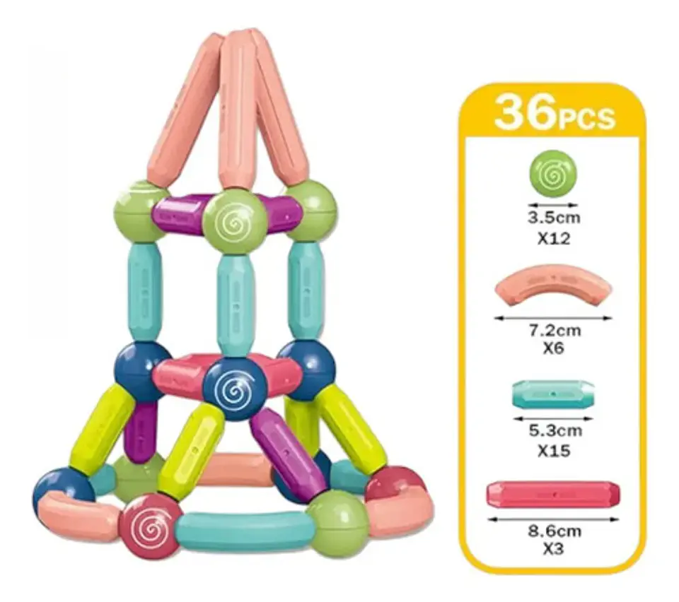 Juguete Construccion Bloques Logicos Magneticos Stem Niños 3