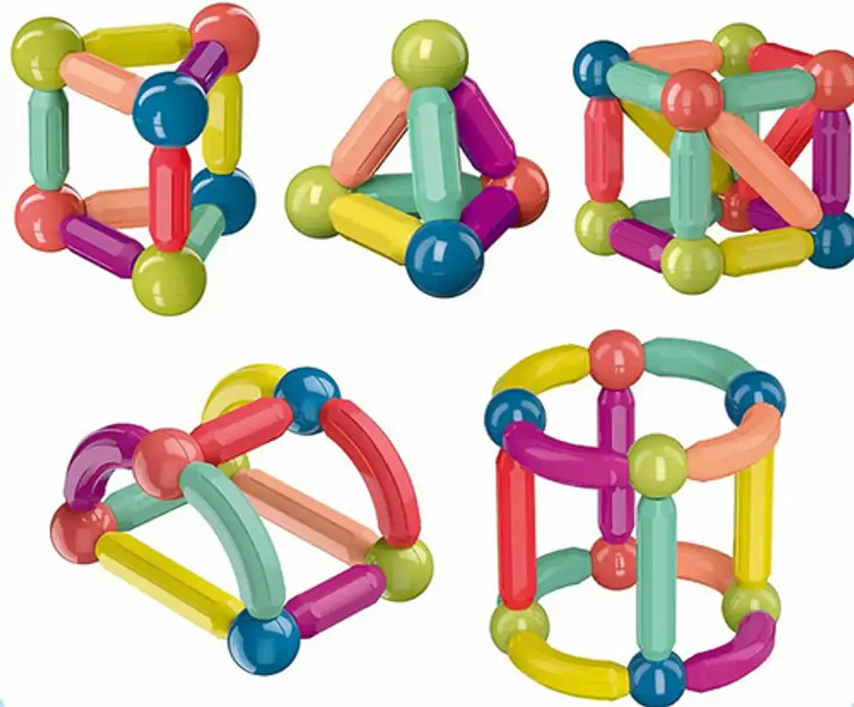 Juguete Construccion Bloques Logicos Magneticos Stem Niños 4