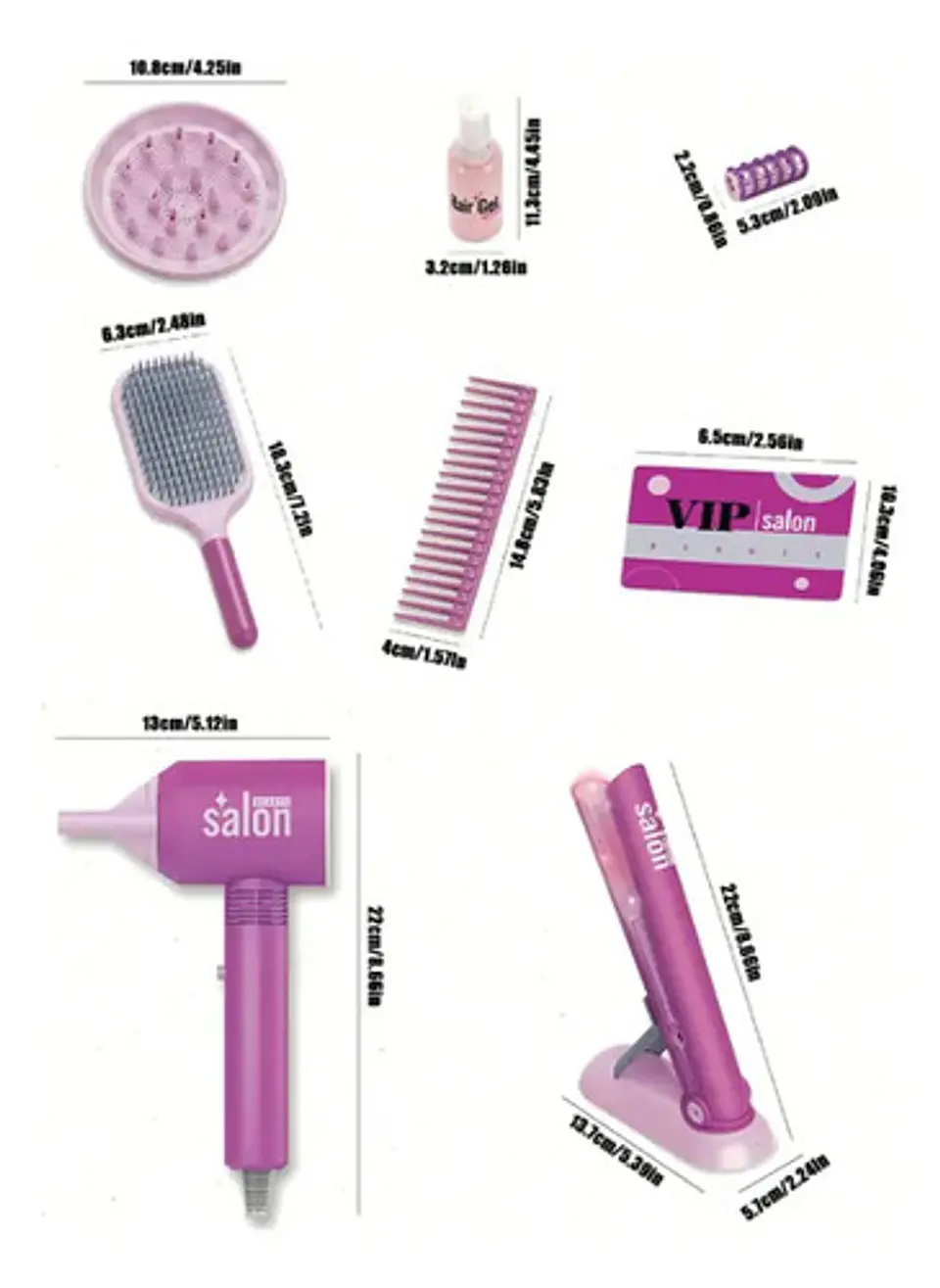 Set Kid Salon Belleza  Jueguete Peluqueria Spa Niñas Juego 8