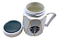 Taza Cerámica Fashion Mugs C2115-1 Con Tapa Espejo Blanco Café Té - Miniatura 2