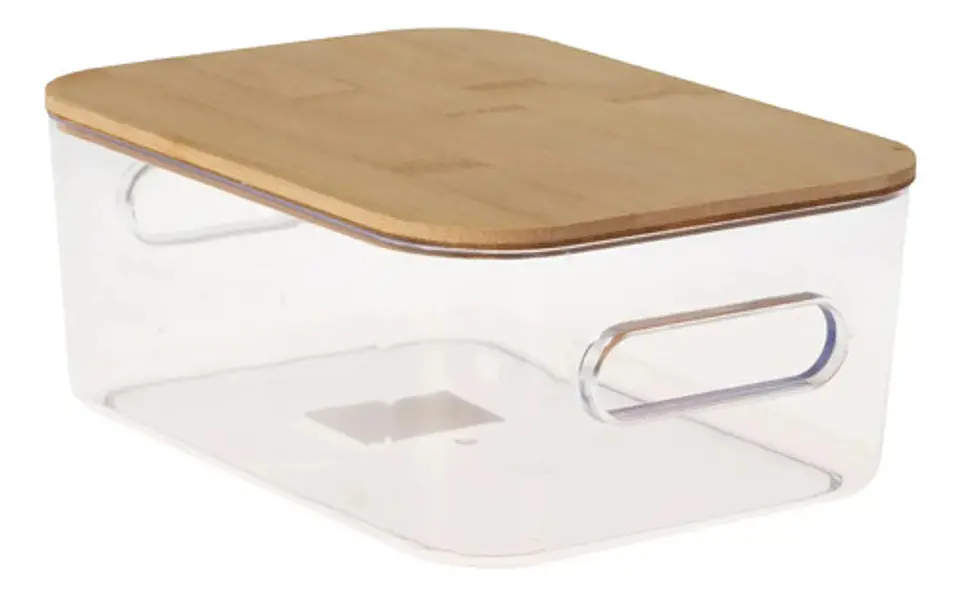 Caja Organizadora Tapa Bambu Cajon Canasta 2.5 Litros 1