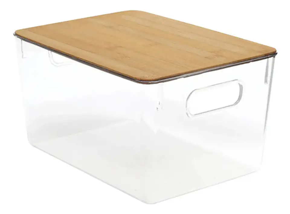 Caja Organizadora Tapa Bambu Cajon Canasta 2.5 Litros 2