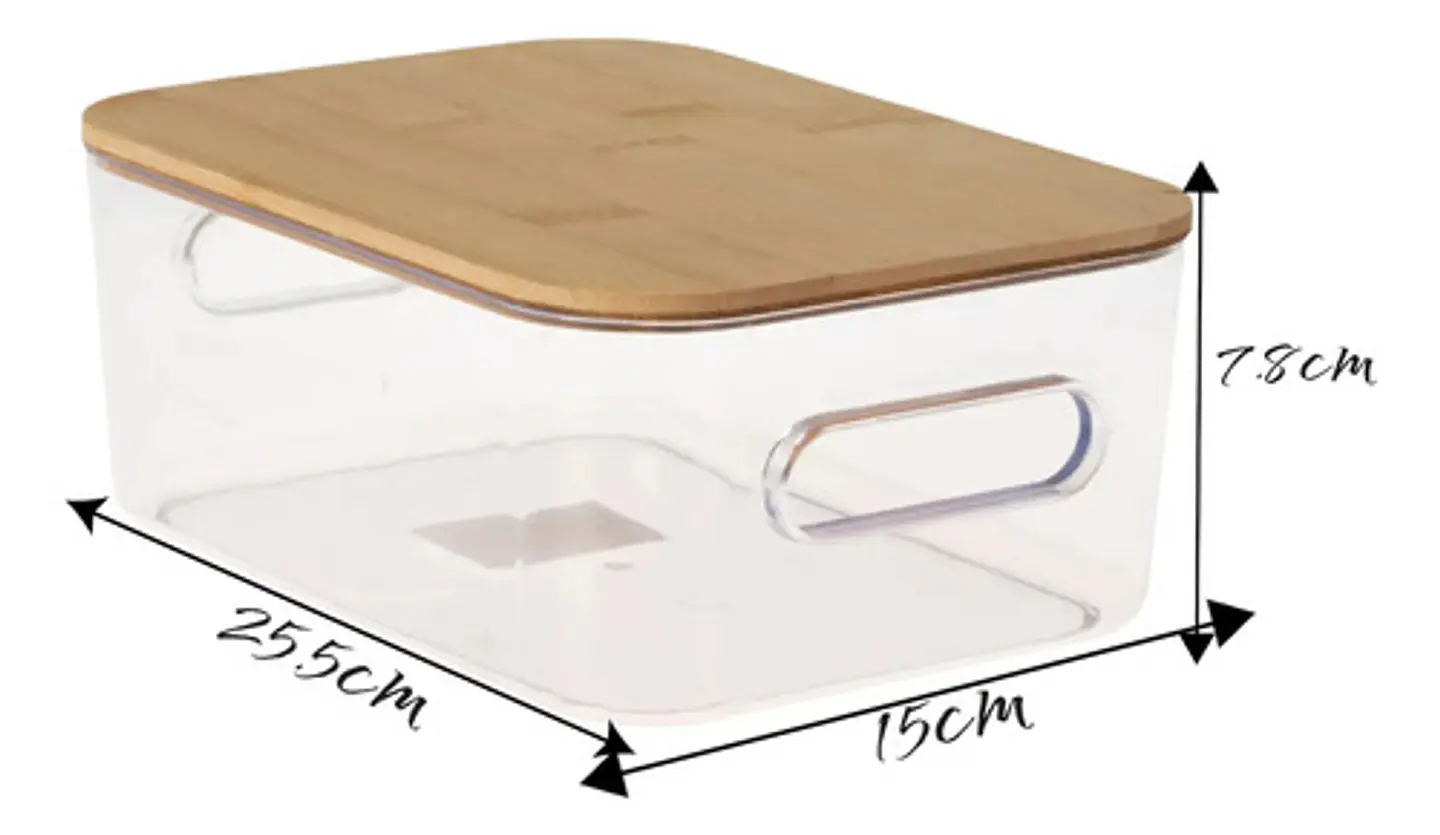 Caja Organizadora Tapa Bambu Cajon Canasta 2.5 Litros 3