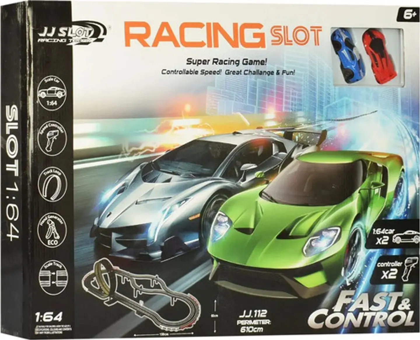 Jj Slot Racing Track Pista Electrica Jj.112 Pista 2 Carros 2