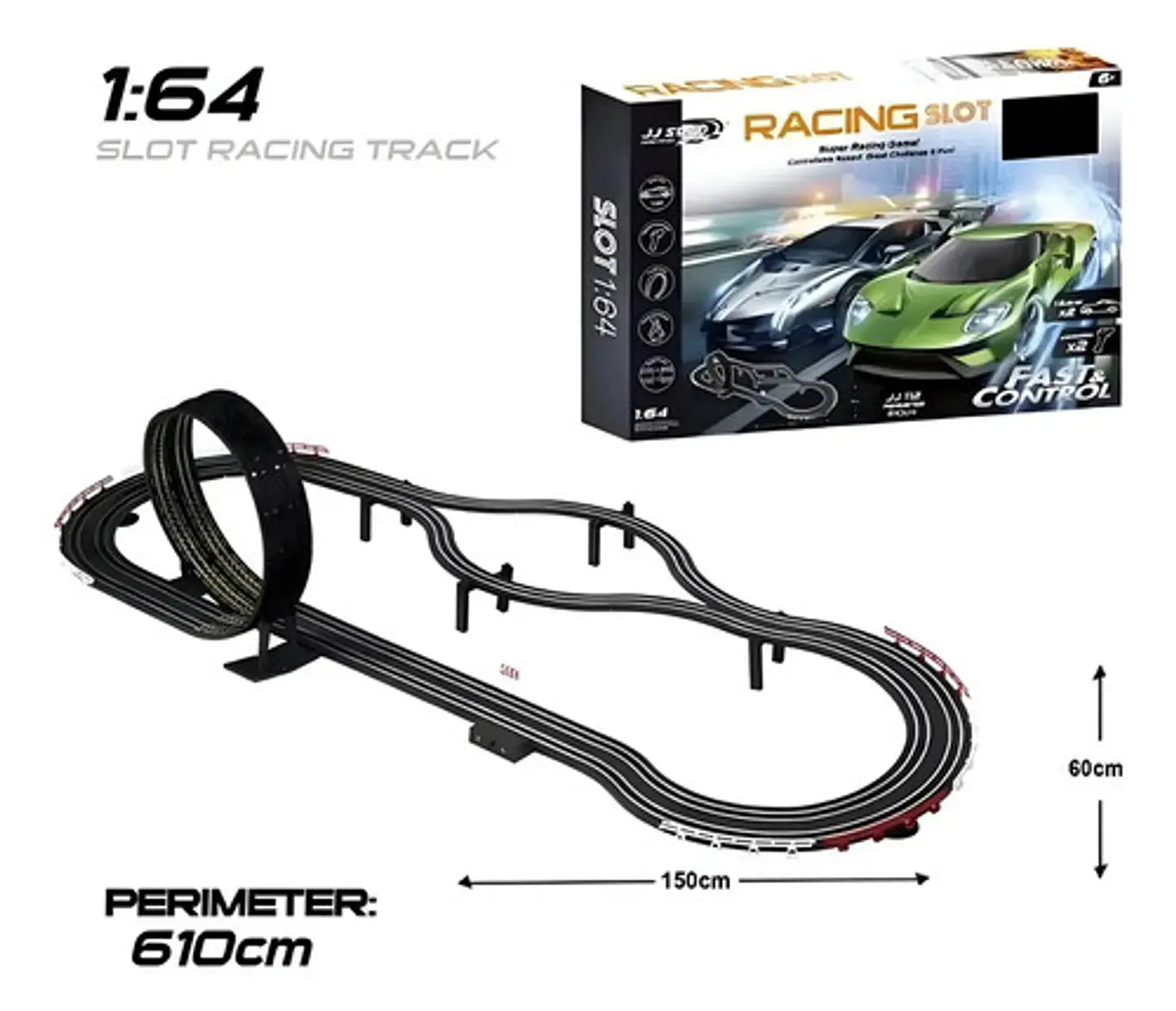 Jj Slot Racing Track Pista Electrica Jj.112 Pista 2 Carros 4