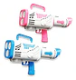 Pistola Bubble Gun 45 Agujeros Eléctrica Luz Juguete Burbuja Azul Azul Ametralladora - Miniatura 2