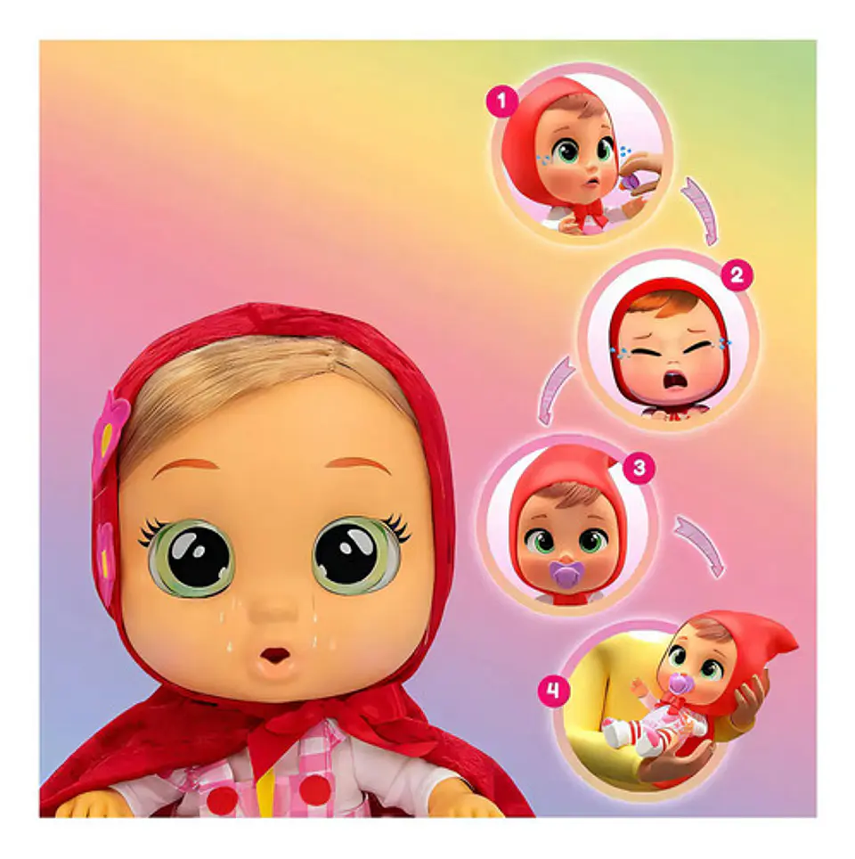 Muñeca Cry Babies Storyland Scarlet -bebes Llorones Con Pelo 1