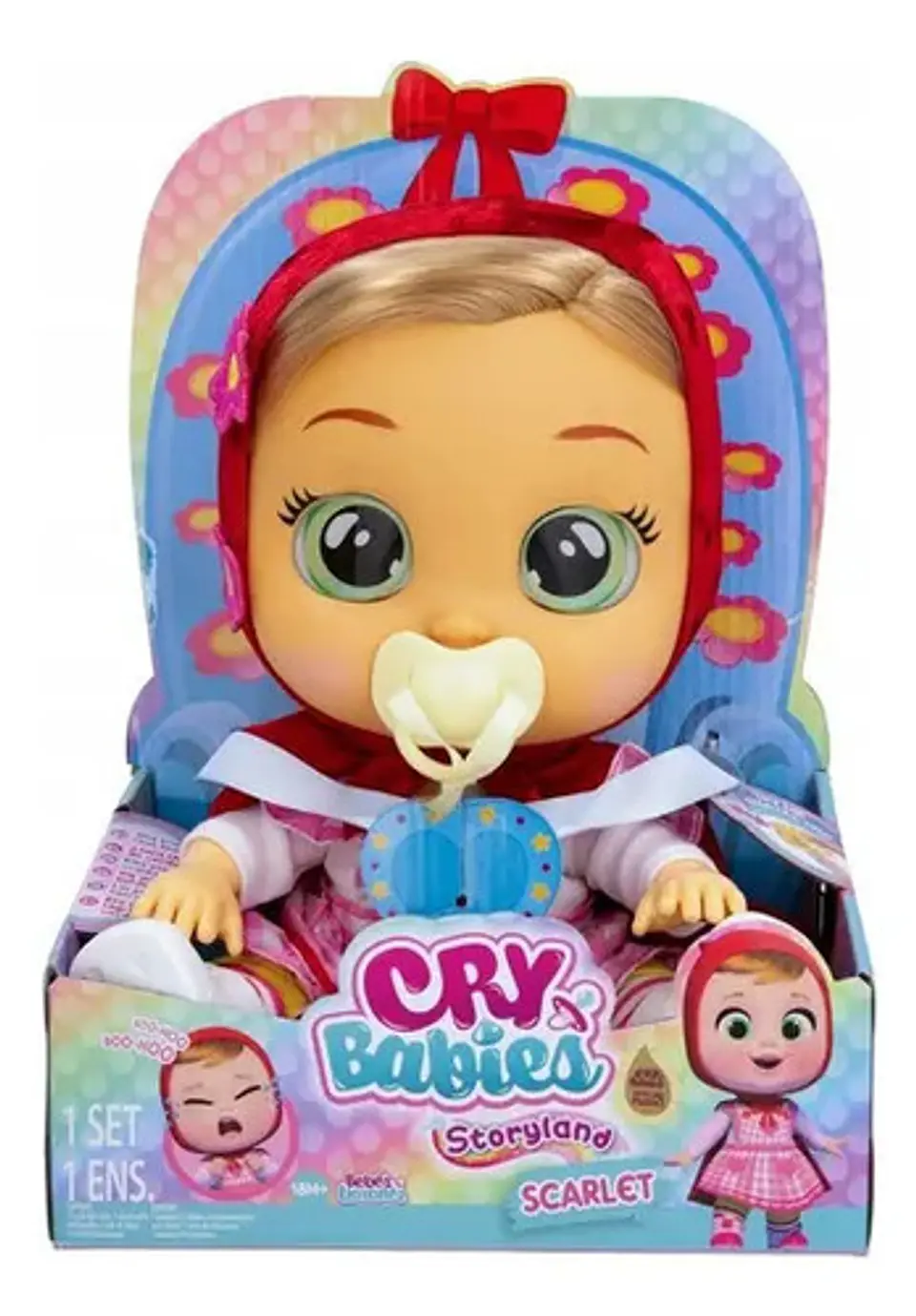 Muñeca Cry Babies Storyland Scarlet -bebes Llorones Con Pelo 5