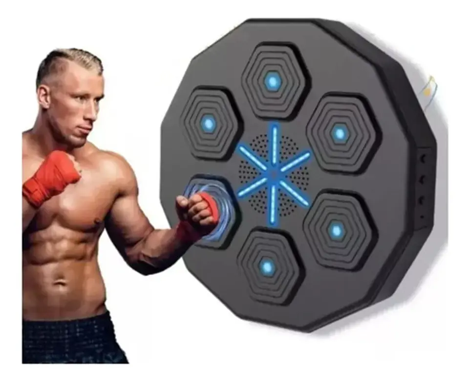 Máquina De Boxeo Musical Tablero Fit Con Guantes Bluetooth Negro 1