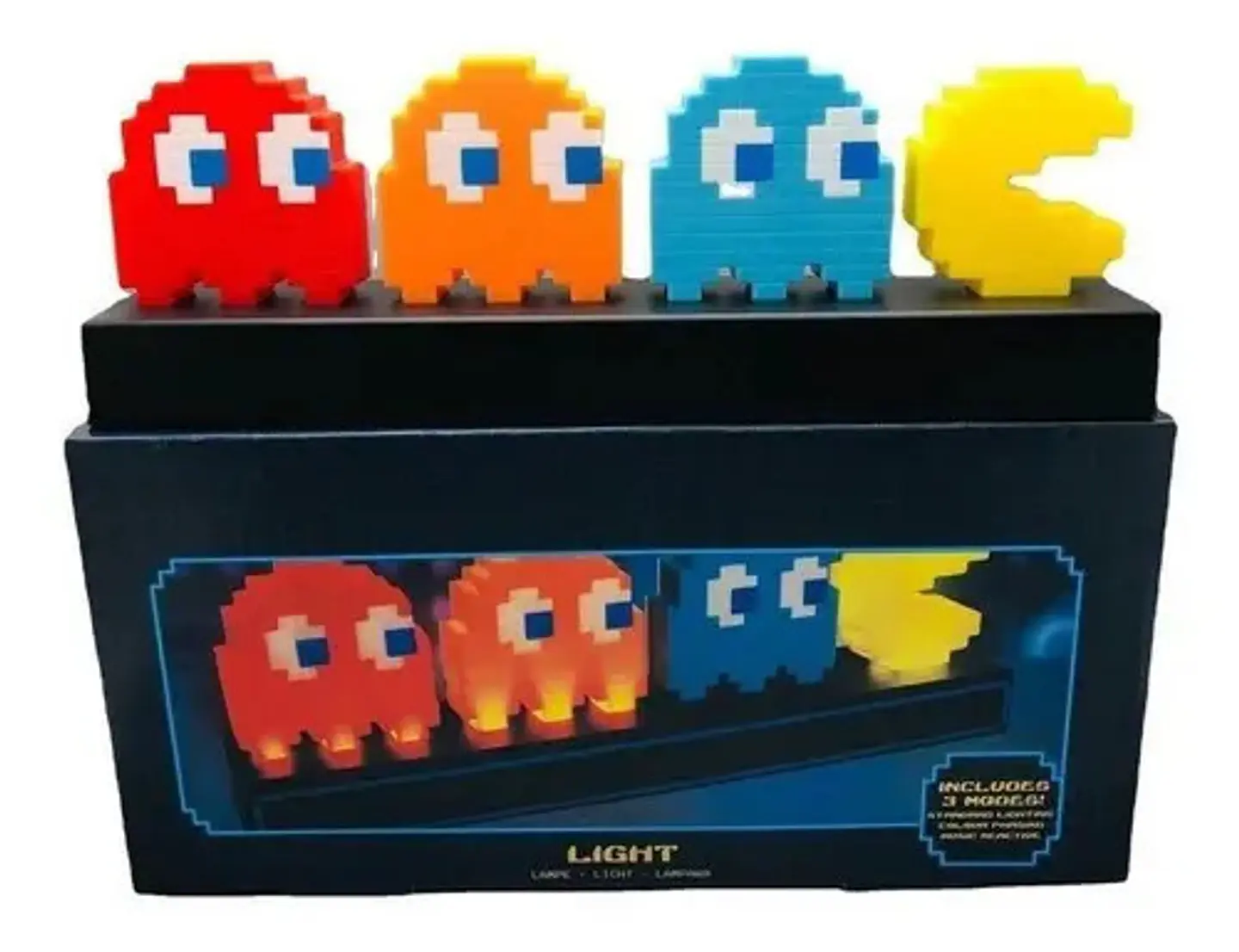 Lampara Pac-man Control De Sonido Colorido Luz Nocturna Usb 7