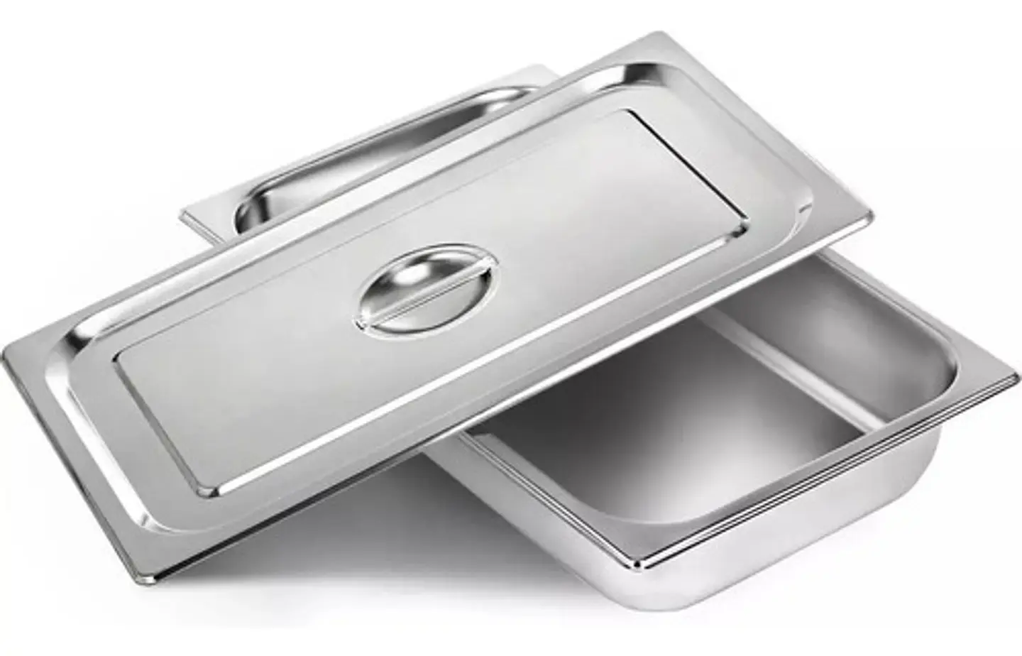 Azafate 1/2 Gn 32.5x26.5x10cm Acero Inoxidable Con Tapa Azafate 26.5cm 1