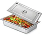 Azafate 1/2 Gn 32.5x26.5x10cm Acero Inoxidable Con Tapa Azafate 26.5cm - Miniatura 2