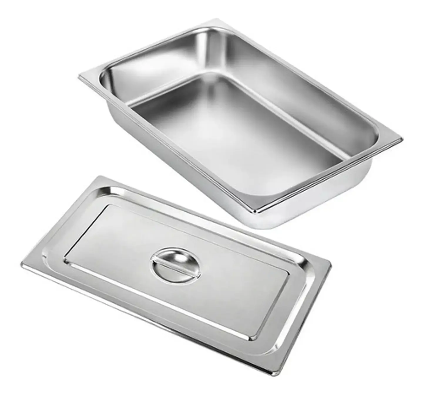 Azafate 1/2 Gn 32.5x26.5x10cm Acero Inoxidable Con Tapa Azafate 26.5cm 3