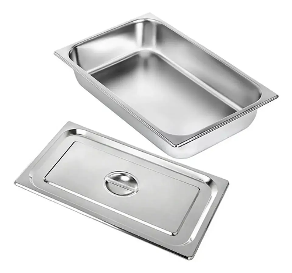 Azafate 1/2 Gn 32.5x26.5x10cm Acero Inoxidable Con Tapa Azafate 26.5cm 3