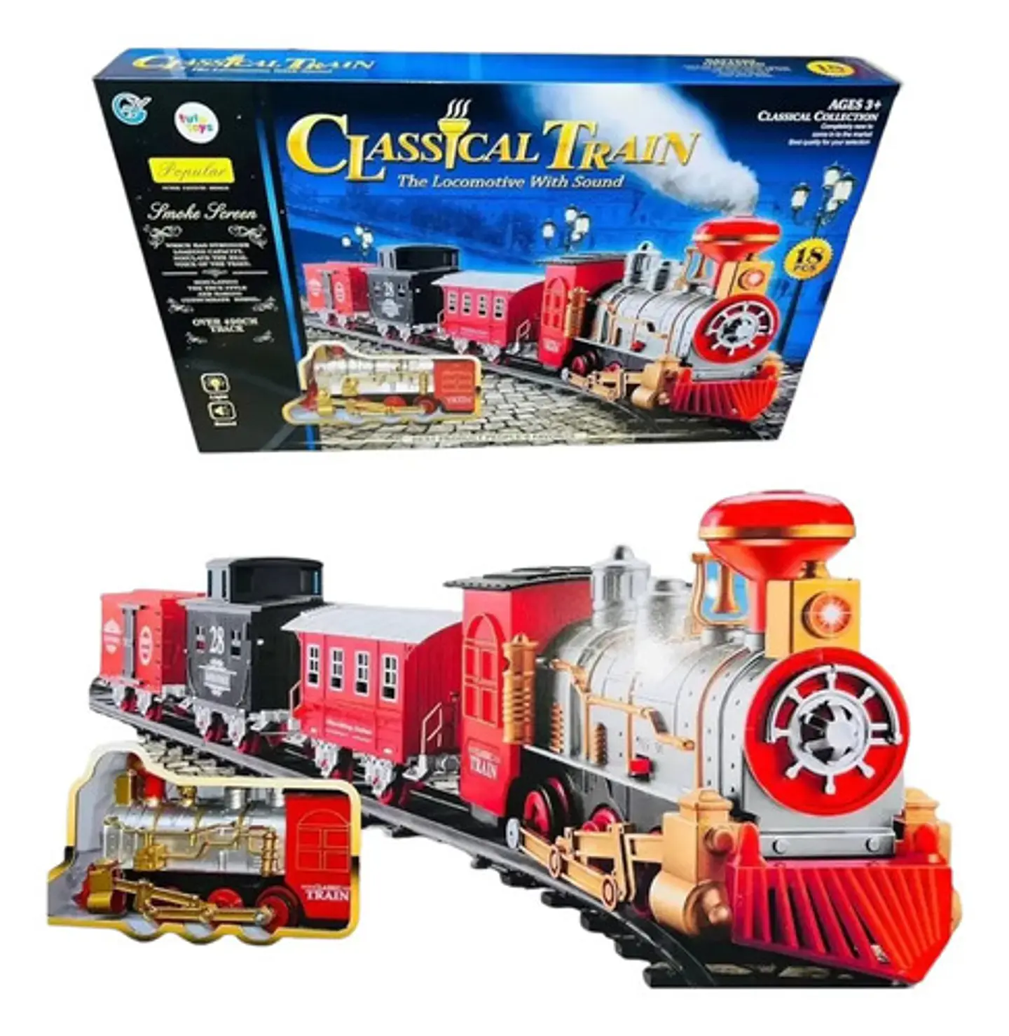 Tren Clásico Navideño Con Luces, Sonidos Y Vapor 1