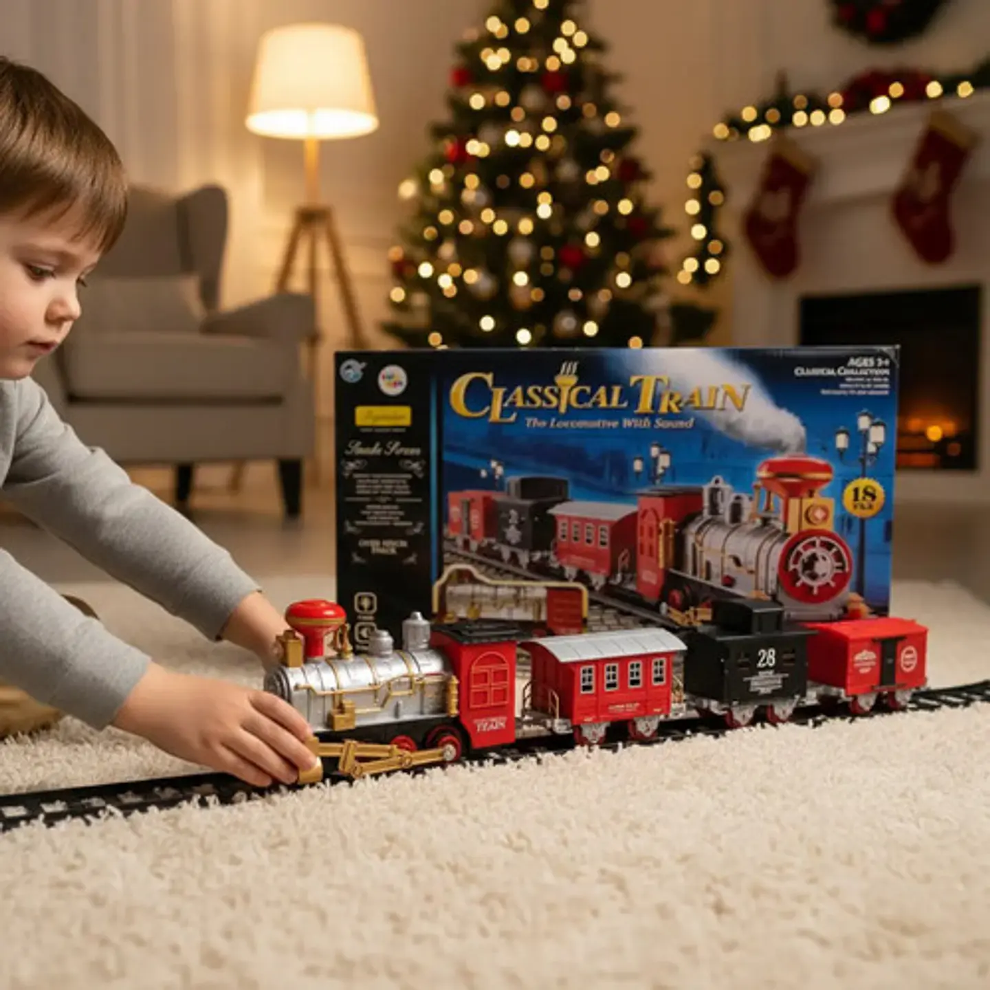 Tren Clásico Navideño Con Luces, Sonidos Y Vapor 8