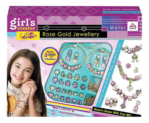 Set Infantil Niñas Juego Armar Crear Pulseras Dijes