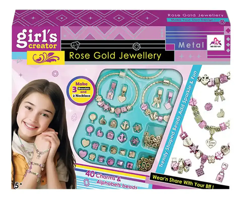 Set Infantil Niñas Juego Armar Crear Pulseras Dijes 1