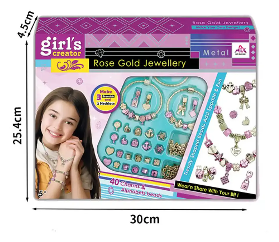 Set Infantil Niñas Juego Armar Crear Pulseras Dijes 2