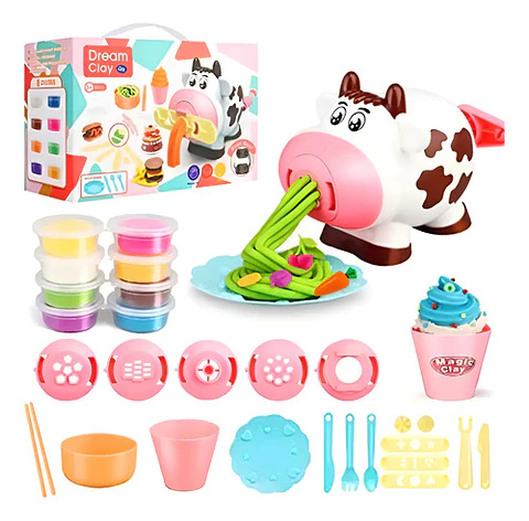Juguete Fabrica Play Postres Plastilina Doh Moldes Vaca Ana