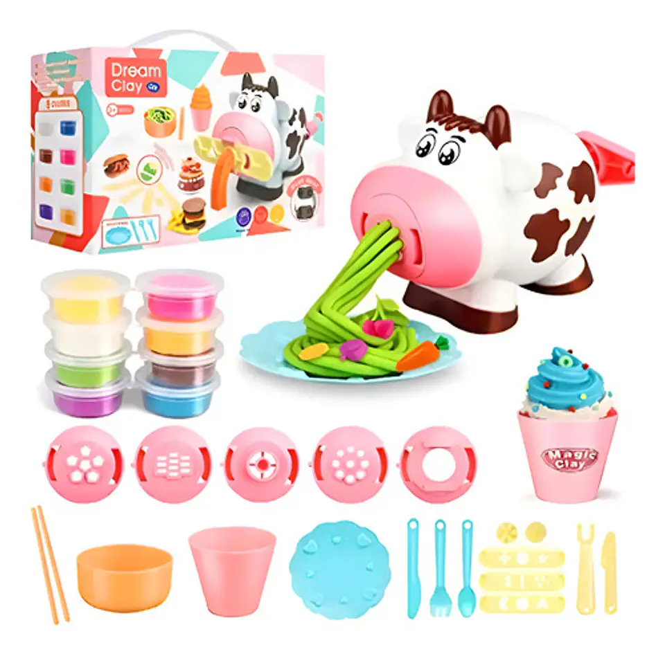 Juguete Fabrica Play Postres Plastilina Doh Moldes Vaca Ana 1