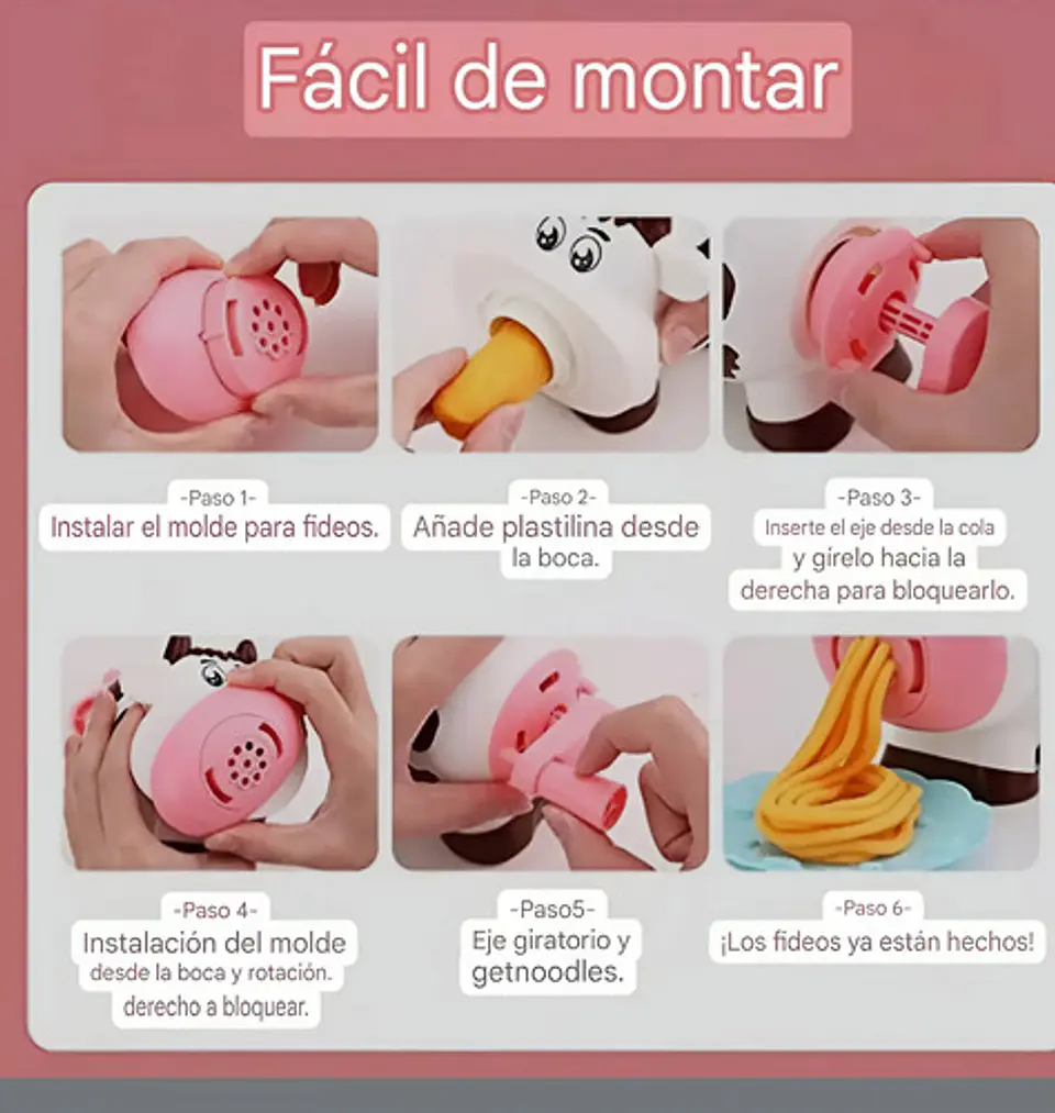 Juguete Fabrica Play Postres Plastilina Doh Moldes Vaca Ana 3