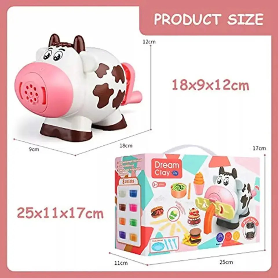 Juguete Fabrica Play Postres Plastilina Doh Moldes Vaca Ana 4