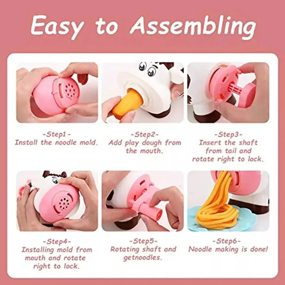 Juguete Fabrica Play Postres Plastilina Doh Moldes Vaca Ana 5