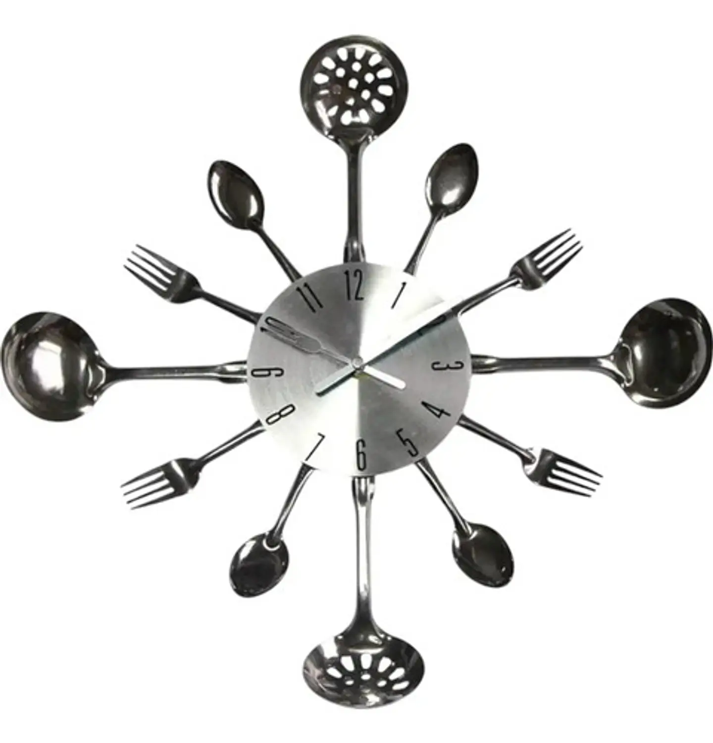 Reloj Analogico Utensilios Cocina Pared 40 Cm Metal Lujo 1