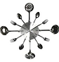 Reloj Analogico Utensilios Cocina Pared 40 Cm Metal Lujo - Miniatura 1