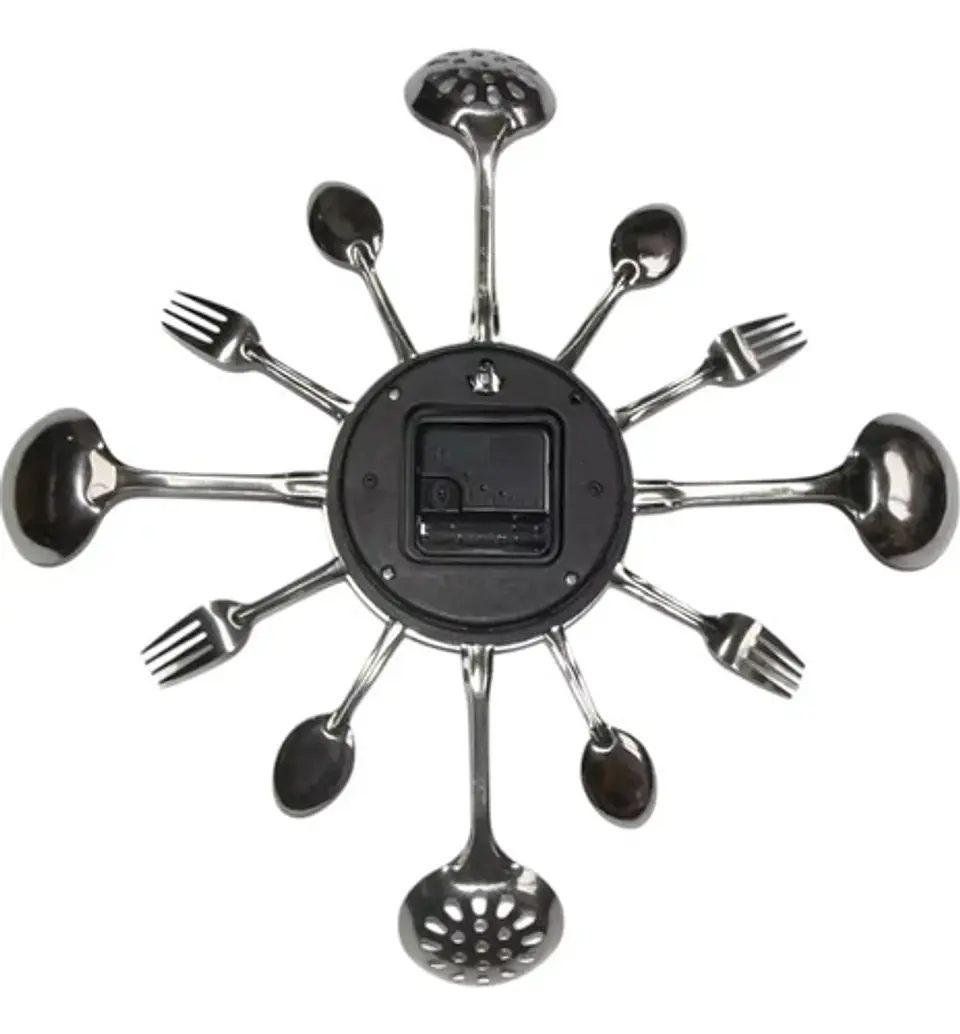 Reloj Analogico Utensilios Cocina Pared 40 Cm Metal Lujo 3