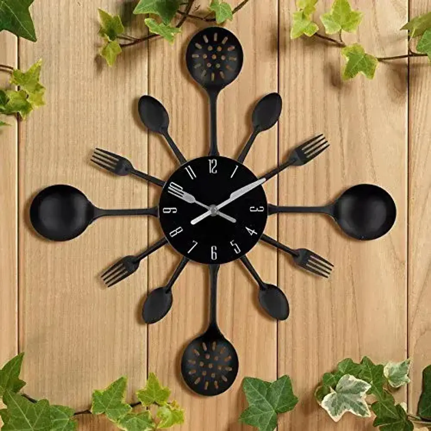 Reloj Analogico Utensilios Cocina Pared 40 Cm Metal Lujo 6