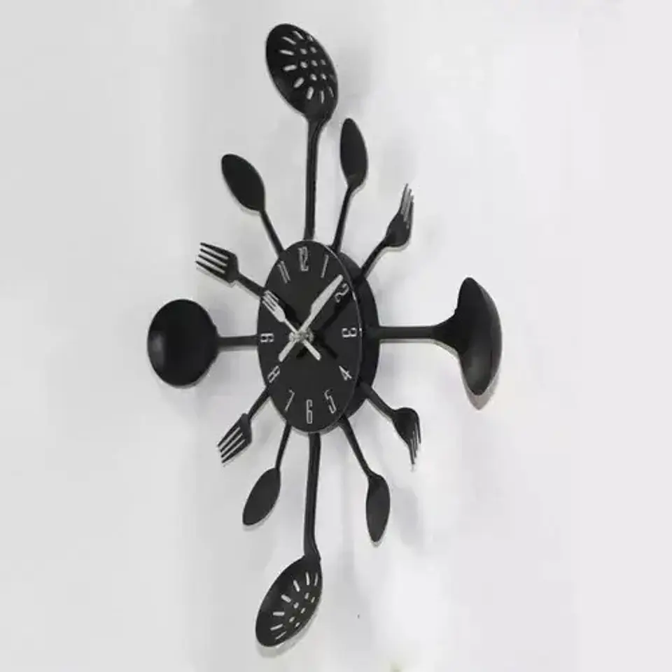 Reloj Analogico Utensilios Cocina Pared 40 Cm Metal Lujo 7