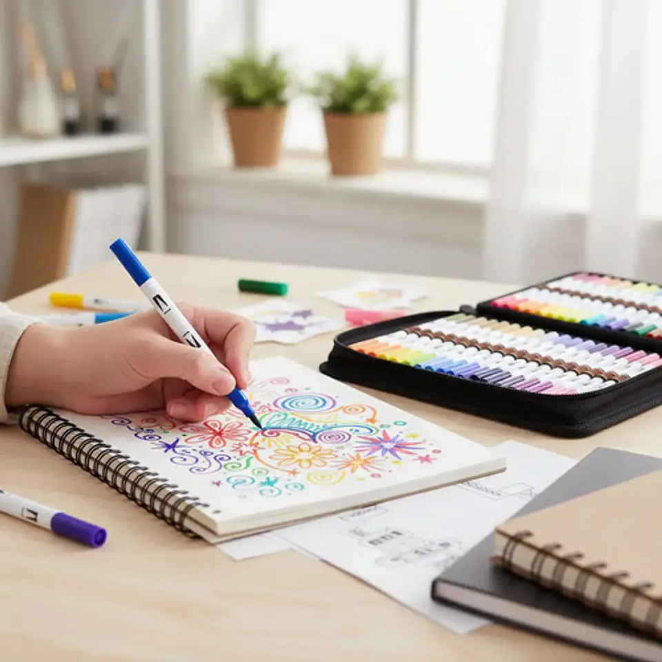 Marcadores Punta Pincel Artistas, 168 Pcs Rotuladores Maleta 6
