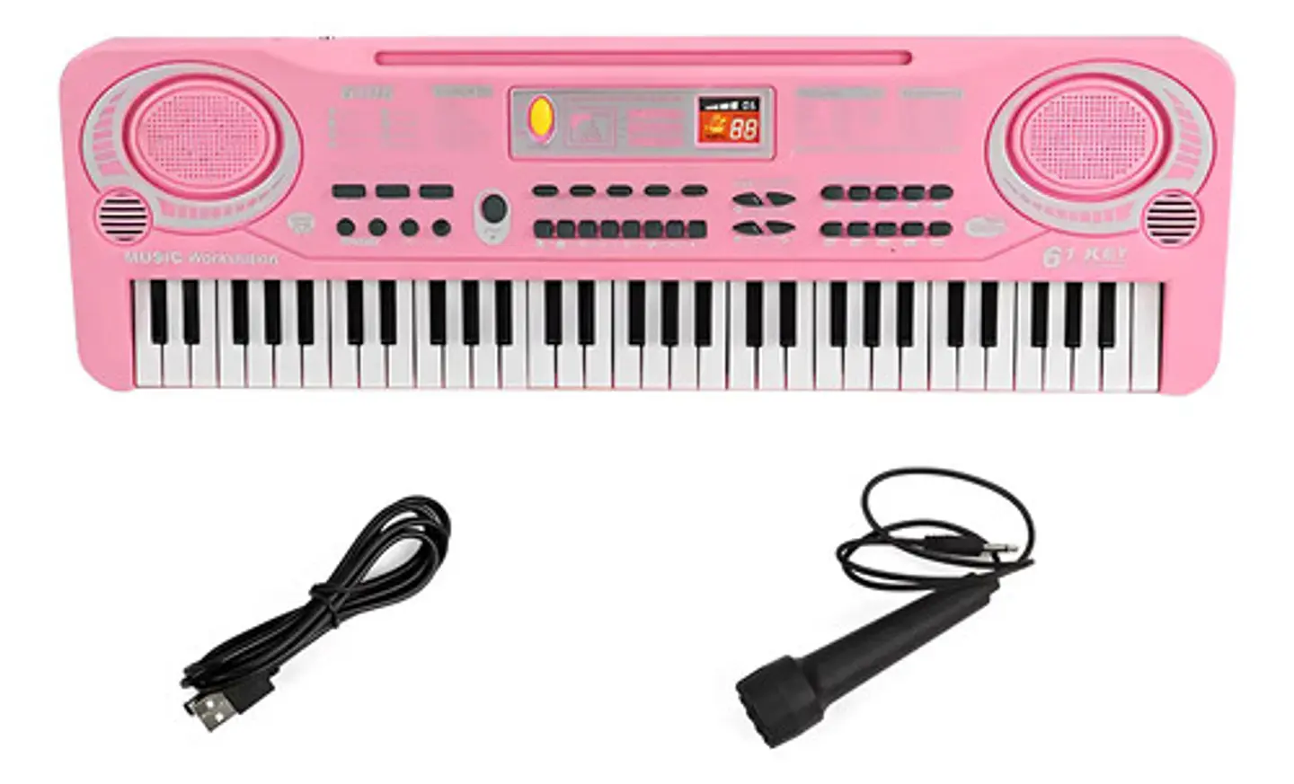 Organeta Piano Musical Niños Niñas 61 Teclas Microfono Color Rosa 1