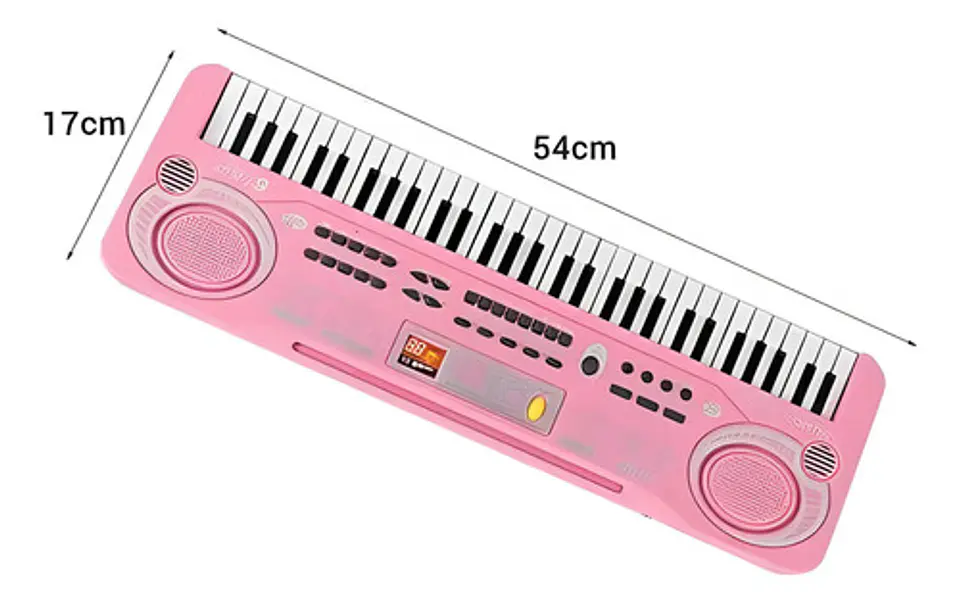 Organeta Piano Musical Niños Niñas 61 Teclas Microfono Color Rosa 2