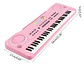 Organeta Piano Musical Niños Niñas 61 Teclas Microfono Color Rosa - Miniatura 4
