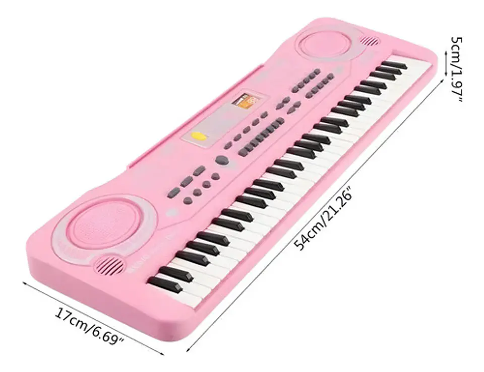 Organeta Piano Musical Niños Niñas 61 Teclas Microfono Color Rosa 4