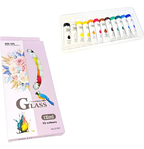 Set Paleta De Pintura 12 Pcs Oleos Vidrio