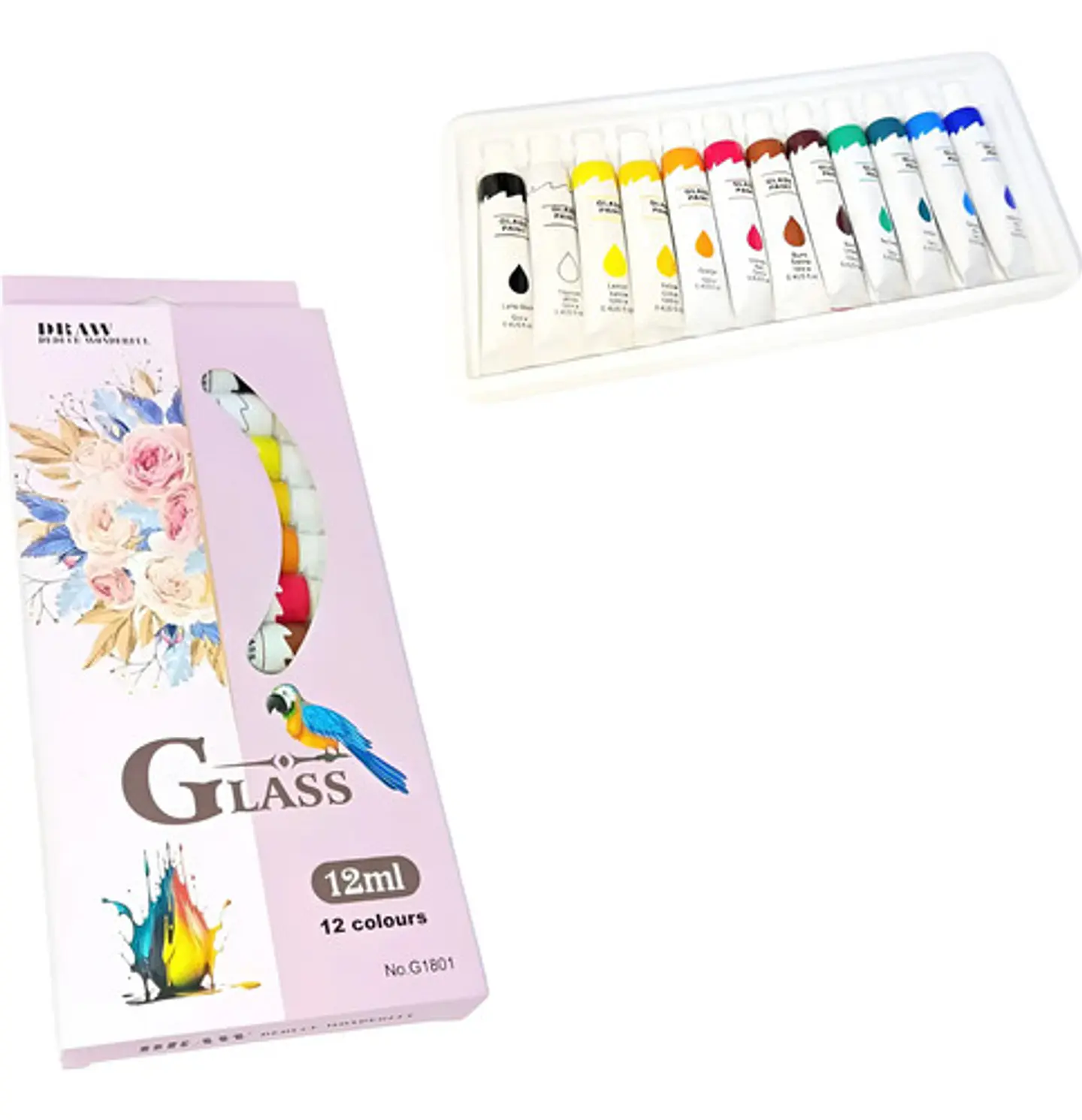 Set Paleta De Pintura 12 Pcs Oleos Vidrio 1