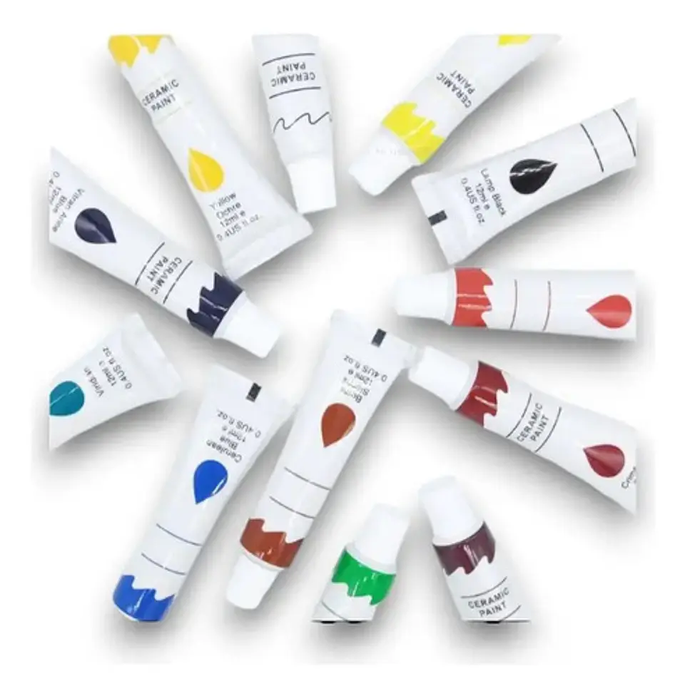 Set Paleta De Pintura 12 Pcs Oleos Vidrio 3