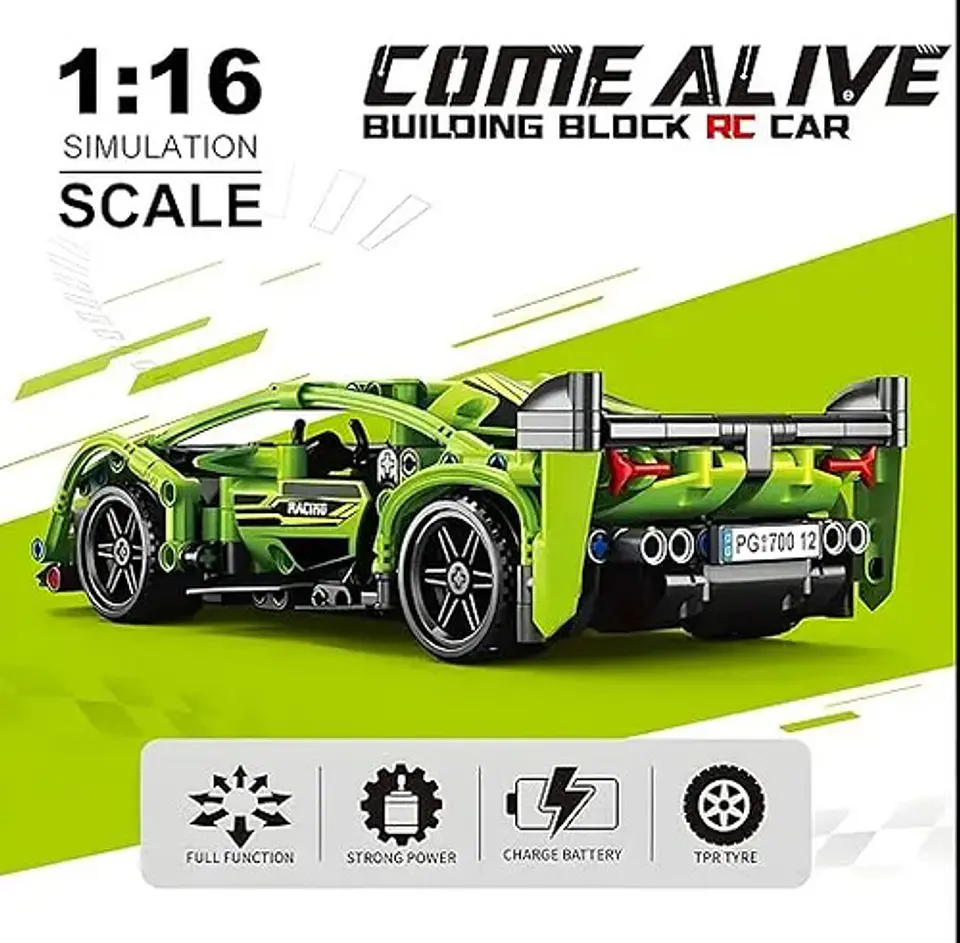 Automóvil Deportivo Armable Bloques A Control Remoto 408 Pcs 10