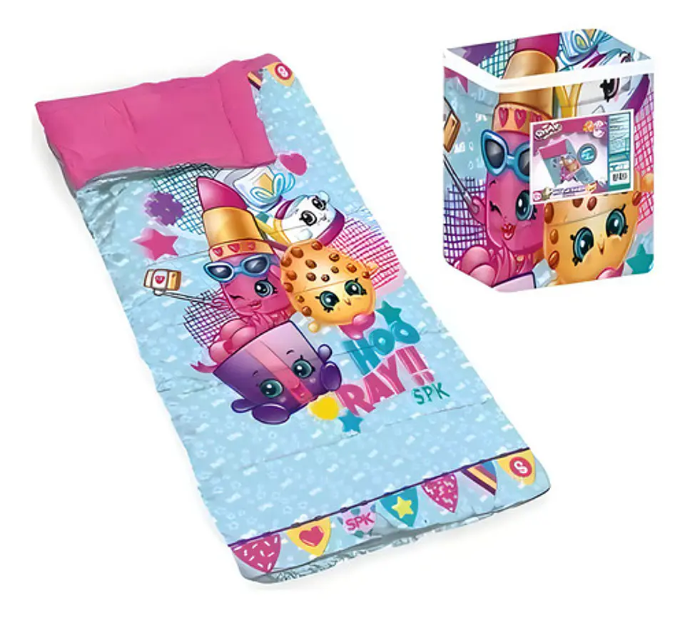 Bolsa De Dormir Macro Adultos Rectangular Rosa Azul Cierre Derecho 1